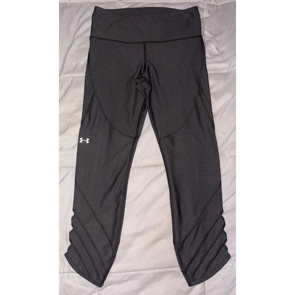 Under Armour HeatGear Women's Dark Gray Cropped Cutout Compression Leggings M